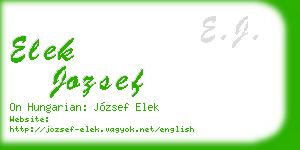 elek jozsef business card